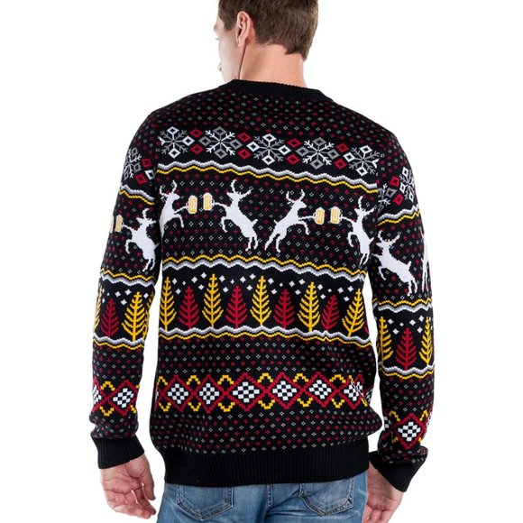 New Tipsy Elves Men Caribrew Ugly Christmas Sweater - Picture 2 of 6